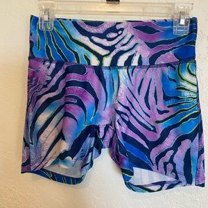 Purple multicolor athletic shorts